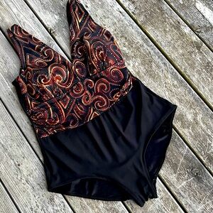 INCHES AWAY ONE PIECE METALLIC SWIMSUIT